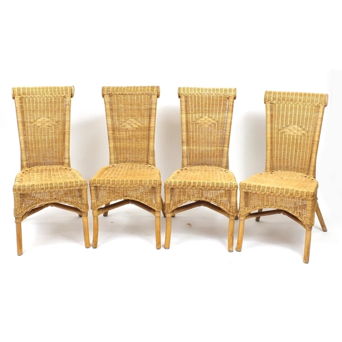 47A - Rattan and wrought iron conservatory table with four chairs
