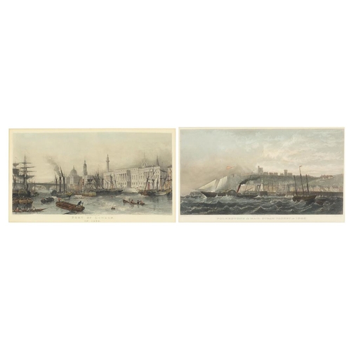1303 - Pair of 19th century coloured etchings, published by Roberts & Leete London, comprising Port of Lond... 