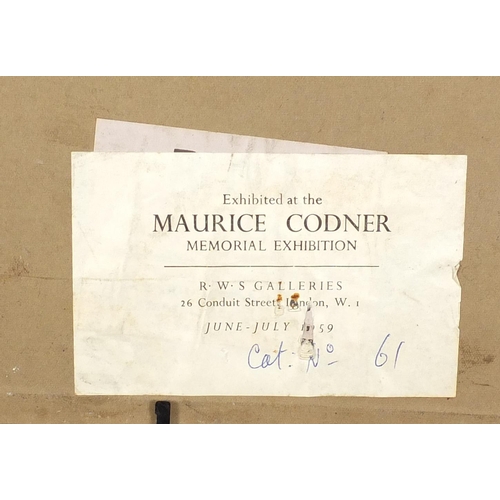 1239 - Maurice Codner - Horseshoe Falls, River Dart, Dartmoor Devon, oil on canvas board, inscriptions and ... 