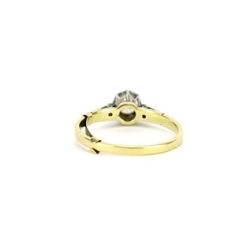 876 - 18ct gold diamond solitaire ring, size N, 2.5g