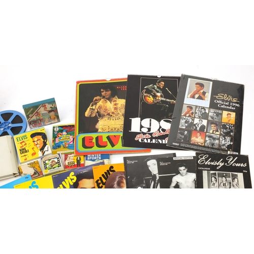 174 - Mostly Elvis memorabilia including 8mm projector film reels, Tribute to The King magazines and calen... 