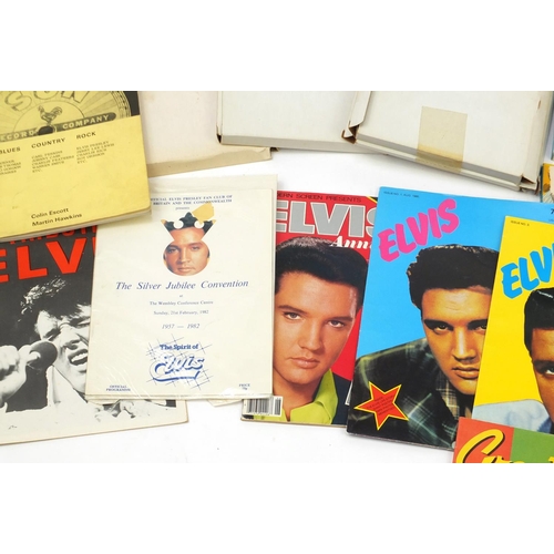 174 - Mostly Elvis memorabilia including 8mm projector film reels, Tribute to The King magazines and calen... 
