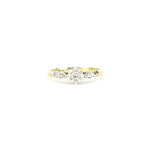 2750 - 18ct gold diamond solitaire ring, size M, 2.1g