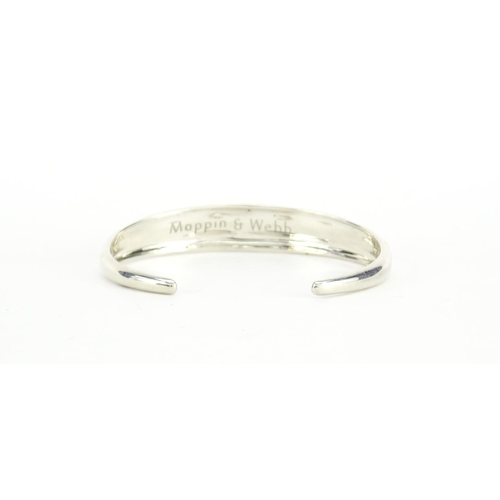 2727 - Mappin & Webb silver bangle, with box, 7cm wide, 29.6g