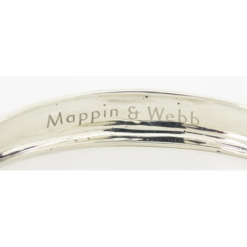 2727 - Mappin & Webb silver bangle, with box, 7cm wide, 29.6g