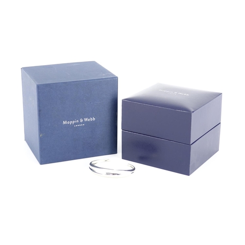 2727 - Mappin & Webb silver bangle, with box, 7cm wide, 29.6g