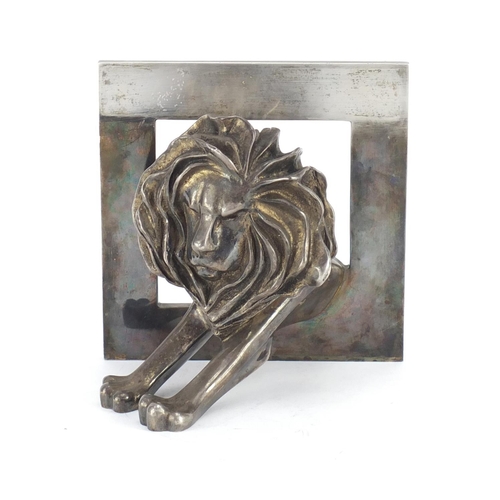 38 - Silver plated bronze Cannes lion award by Arthus Bertrand of Paris, reputedly given as an award at t... 