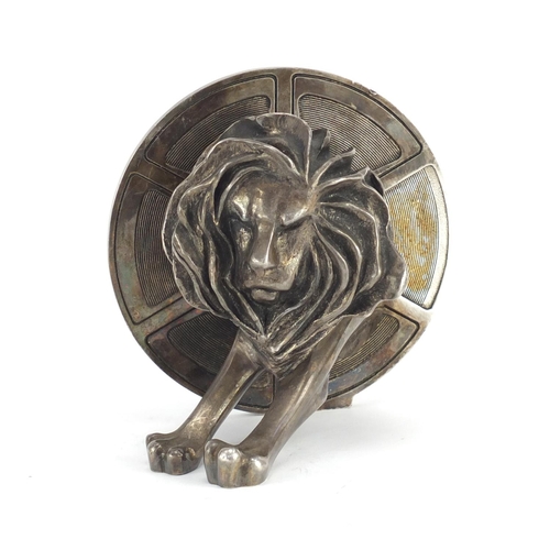 39 - Silver plated bronze Cannes lion award probably by Arthus Bertrand of Paris, reputedly given as an a... 