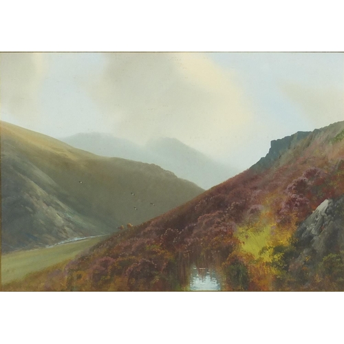 1259 - Reginald Daniel Sherrin - Rain Clearing in the Doone Valley Exmoor, watercolour and gouache, inscrib... 