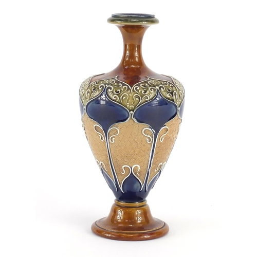 700 - Art Nouveau Doulton Lambeth vase by Eliza Simmance, hand painted and tube lined with stylised flower... 