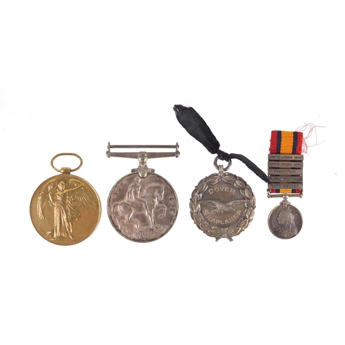 274 - British Military World War I pair, South African dress medal and silver medallion, the pair awarded ... 