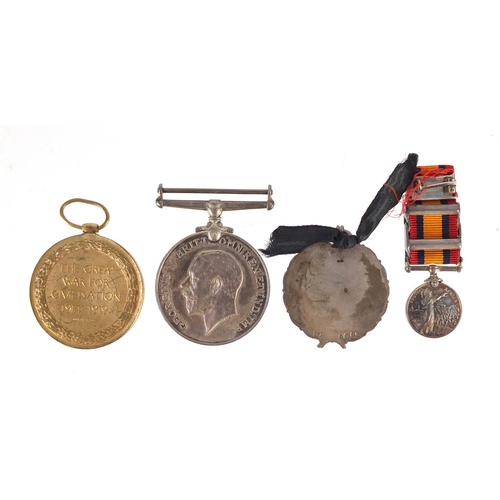 274 - British Military World War I pair, South African dress medal and silver medallion, the pair awarded ... 