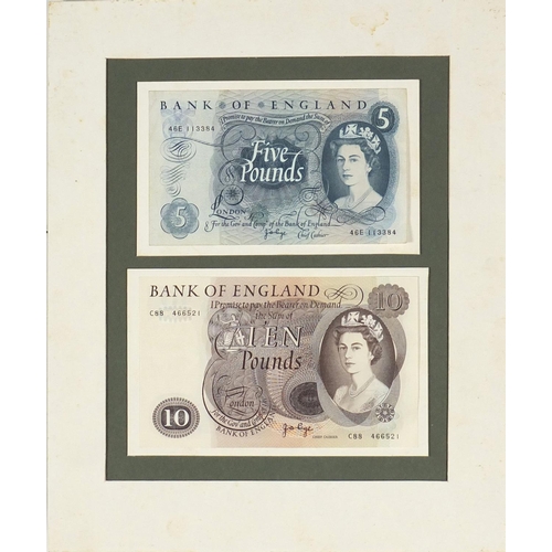 259 - Ten Bank of England bank notes, including war issue Kenneth Oswald Peppiatt ten shilling and a John ... 