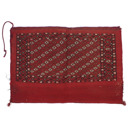 552 - 19th century Turkmen Jawal saddle bag, 103cm x 72cm