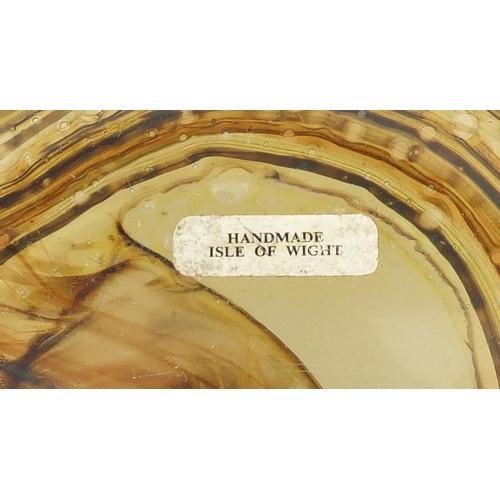 681 - Isle of Wight tortoiseshell range glass charger by Michael Harris, with paper labels, 47.5cm in diam... 