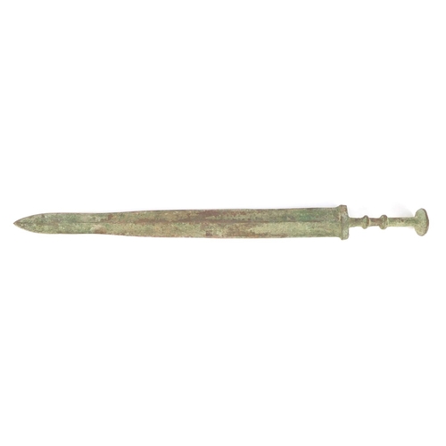 598 - Patinated bronze short sword possibly Islamic, 54cm in length