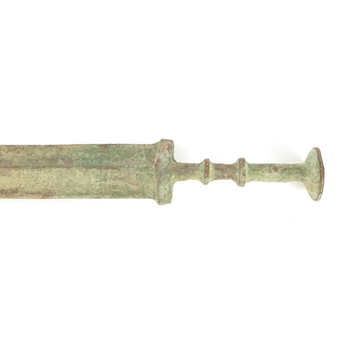 598 - Patinated bronze short sword possibly Islamic, 54cm in length