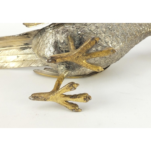 765 - Pair of silver gilt pheasants, each engraved Presented to Patricia Lawrence President 1964-1966 GALH... 