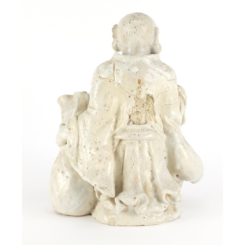 436 - Chinese Blanc de Chine porcelain figure of a  monk, 25cm high