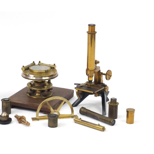 17 - 19th century and later scientific instruments with travel cases including a part Theodolite by Troug... 