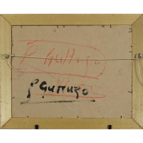 2476 - Sleeping nude female, Italian school ink and watercolour, bearing a signature Guttuso, framed, 35cm ... 