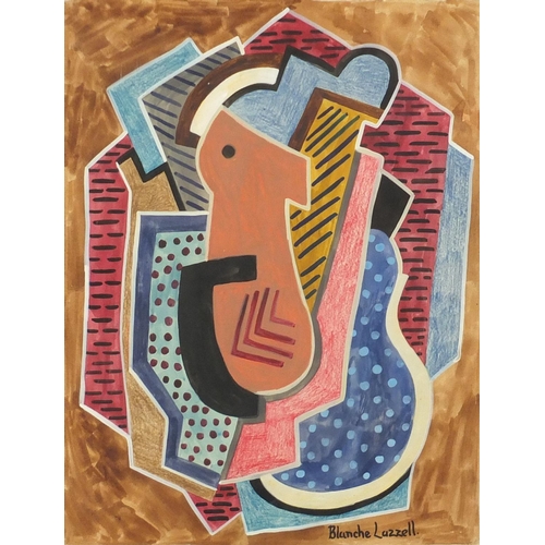 1288 - Abstract composition, geometric shapes, watercolour on paper, bearing a signature Balnche Lazzell, f... 