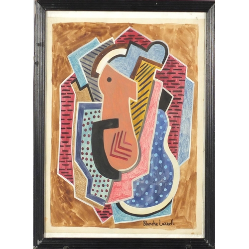1288 - Abstract composition, geometric shapes, watercolour on paper, bearing a signature Balnche Lazzell, f... 
