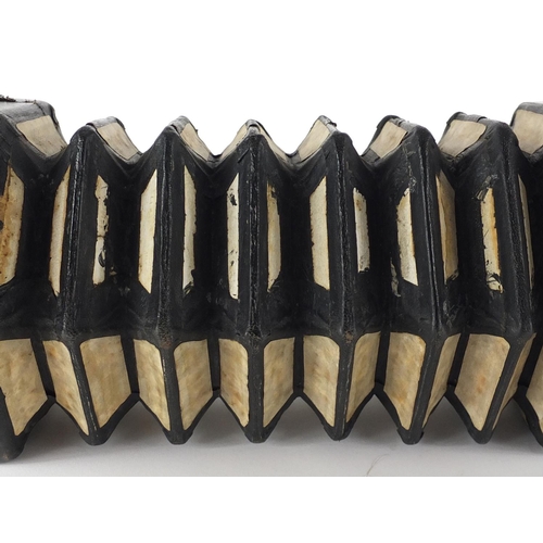 145 - 19th century twenty seven button concertina by Lachenal & Co, serial number 110001, with velvet line... 