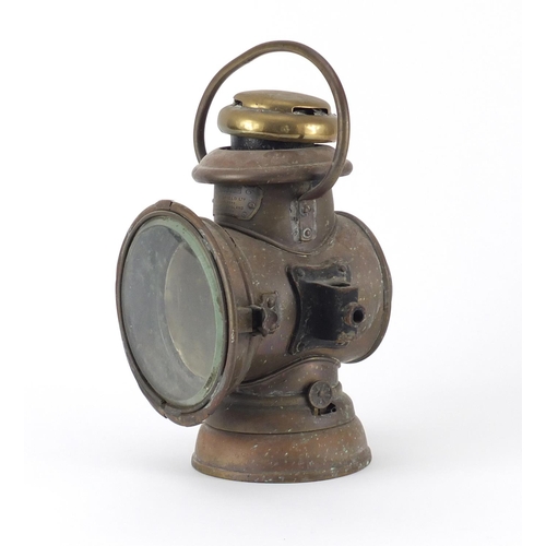 123 - Vintage J & R Oldfield copper and brass lantern, 30cm high