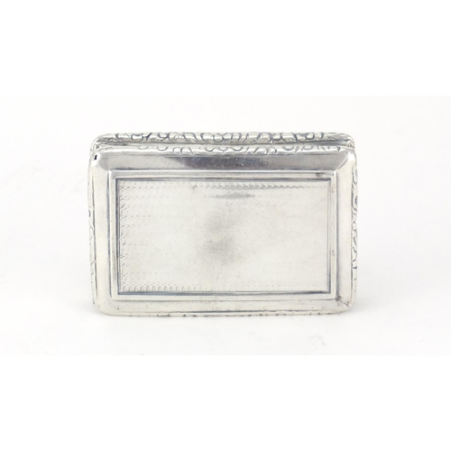 771 - Georgian silver snuff box embossed with flowers and having a gilt interior, by Nathaniel Mills Birmi... 