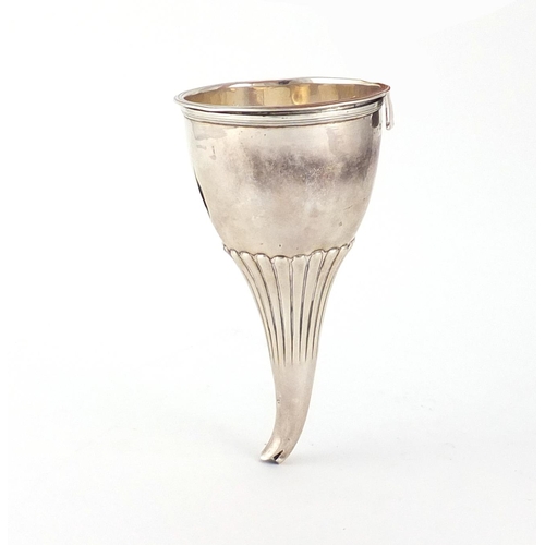 773 - Georgian silver wine funnel with strainer, N H London 1803, 14cm in length, 115.5g