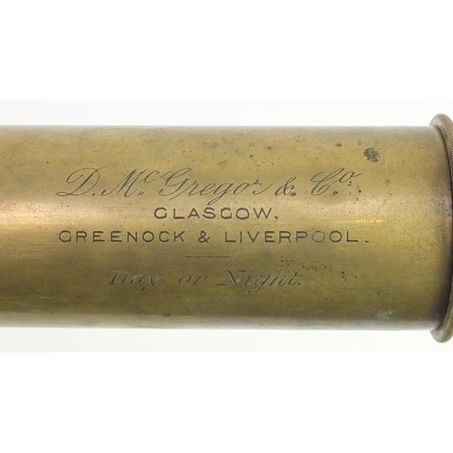 20 - Victorian single draw day or night brass telescope by D McGregory & Co of Glasgow Greenock and Liver... 