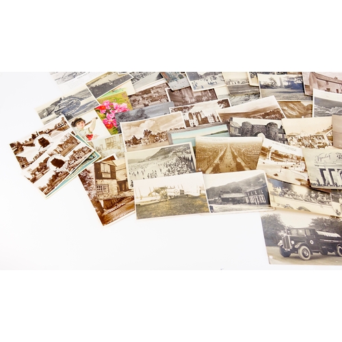 197 - Predominantly social history, topographical and Military postcards, some black and white and some ar... 