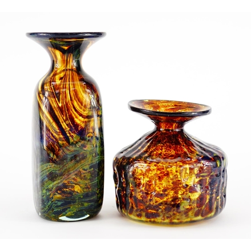 2347 - Two Mdina glass vases, the largest 21cm high