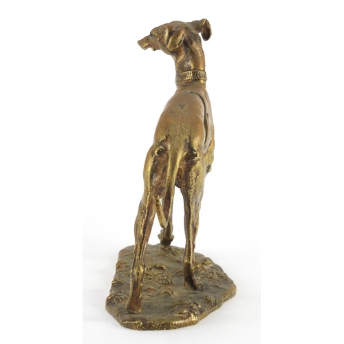 30 - 19th century French bronze desk paper clip in the form of a greyhound by Maison Alphonse Giroux, wit... 