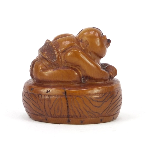 485 - Japanese carved ivory Oni Netsuke, 4cm high