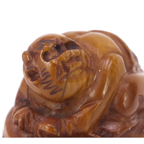 485 - Japanese carved ivory Oni Netsuke, 4cm high