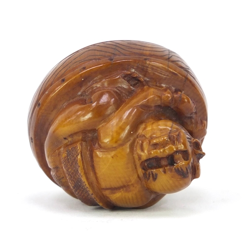 485 - Japanese carved ivory Oni Netsuke, 4cm high