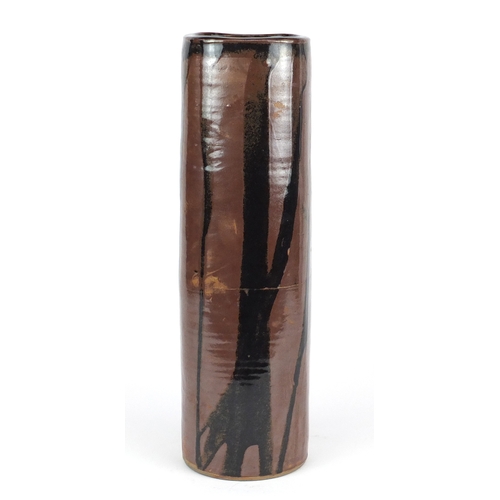 709 - Large David Leach Lowerdown studio pottery vase, impressed marks, 43cm high