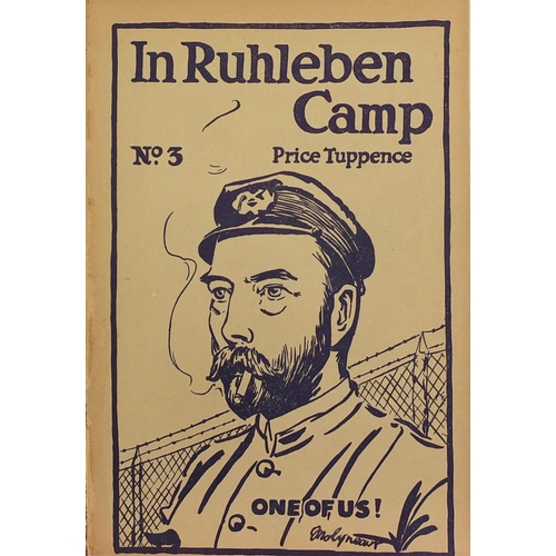 282 - World War I Ruhleben internment camp ephemera including hand painted map and black and white photogr... 