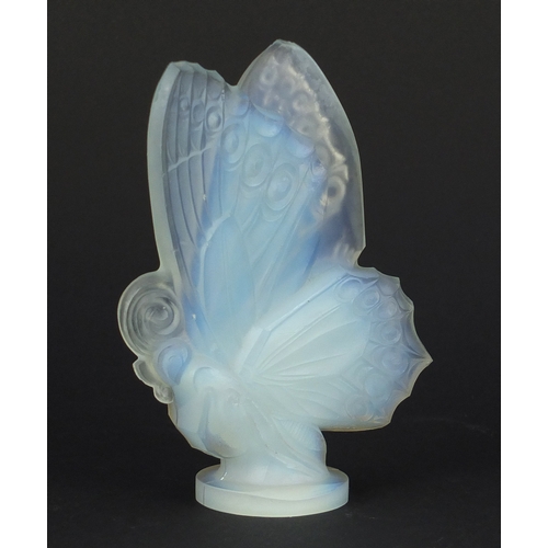 673 - Large French Art Deco opalescent butterfly paperweight by Sabino, 15cm high