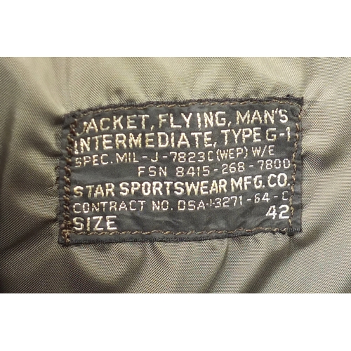 291 - ** DESCRIPTION AMENDED ** 1960's American flying jacket by Star Sportswear, MFG Co, size 42 (PROVENA... 