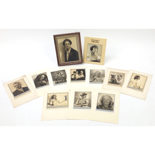 191 - Ten Dorothy Wilding camera portraits, nine pencil signed including one housed in an Art Deco limed o... 