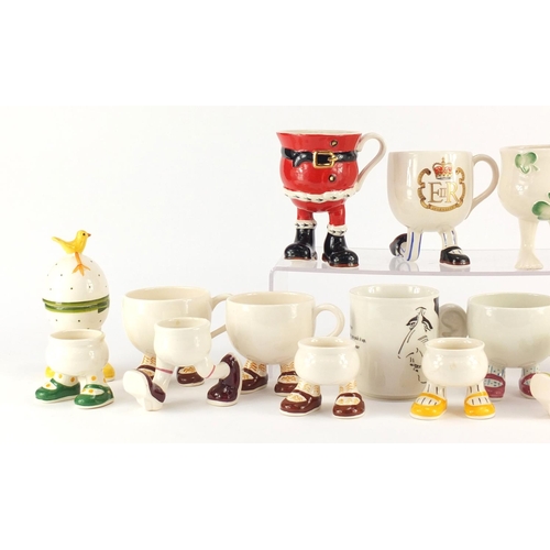 2360 - Carlton Walking Ware including Happy Birthday jug, cups and egg cups, the large 13cm high