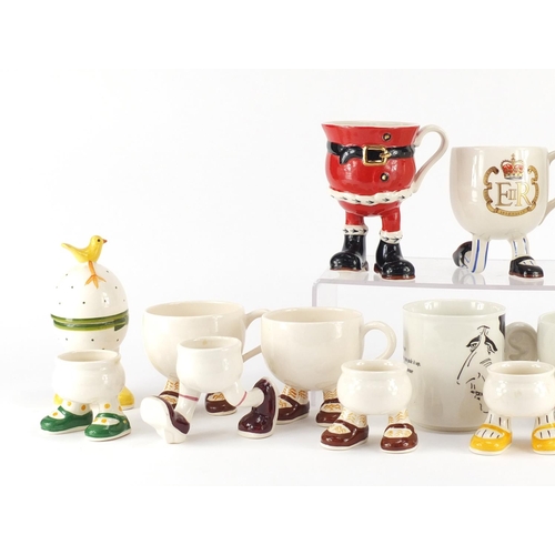 2360 - Carlton Walking Ware including Happy Birthday jug, cups and egg cups, the large 13cm high