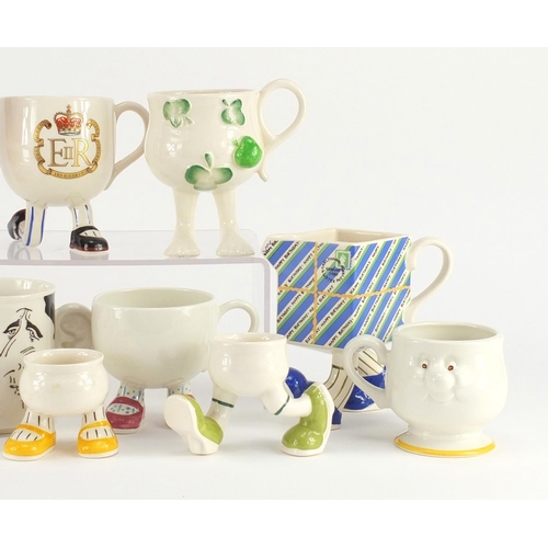2360 - Carlton Walking Ware including Happy Birthday jug, cups and egg cups, the large 13cm high