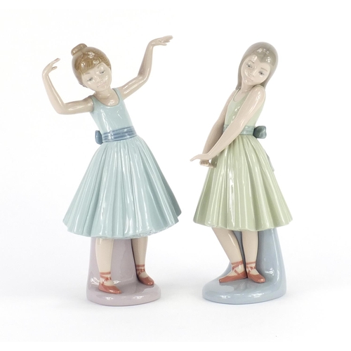 2156 - Two Lladro ballerina girls, the largest 27cm high