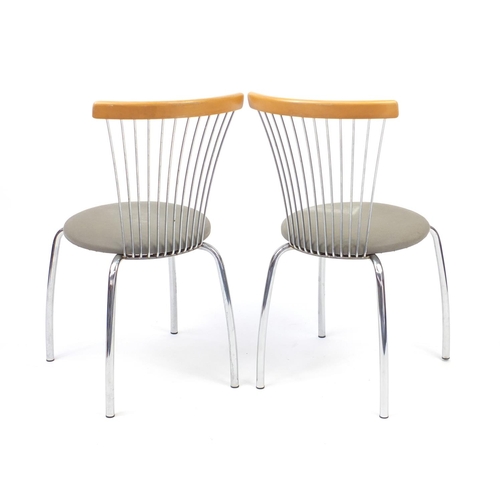 54 - Pair of Italian Effezeta chrome chairs, 81cm high