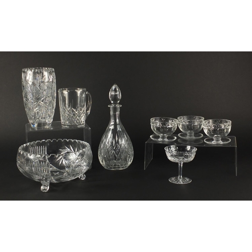 144 - Cut crystal and glassware including Waterford and Edinburgh