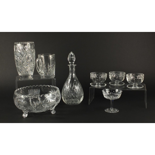 144 - Cut crystal and glassware including Waterford and Edinburgh